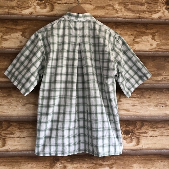 VINTAGE Woolrich Woman plaid short sleeve button front blouse size L - Picture 8 of 9